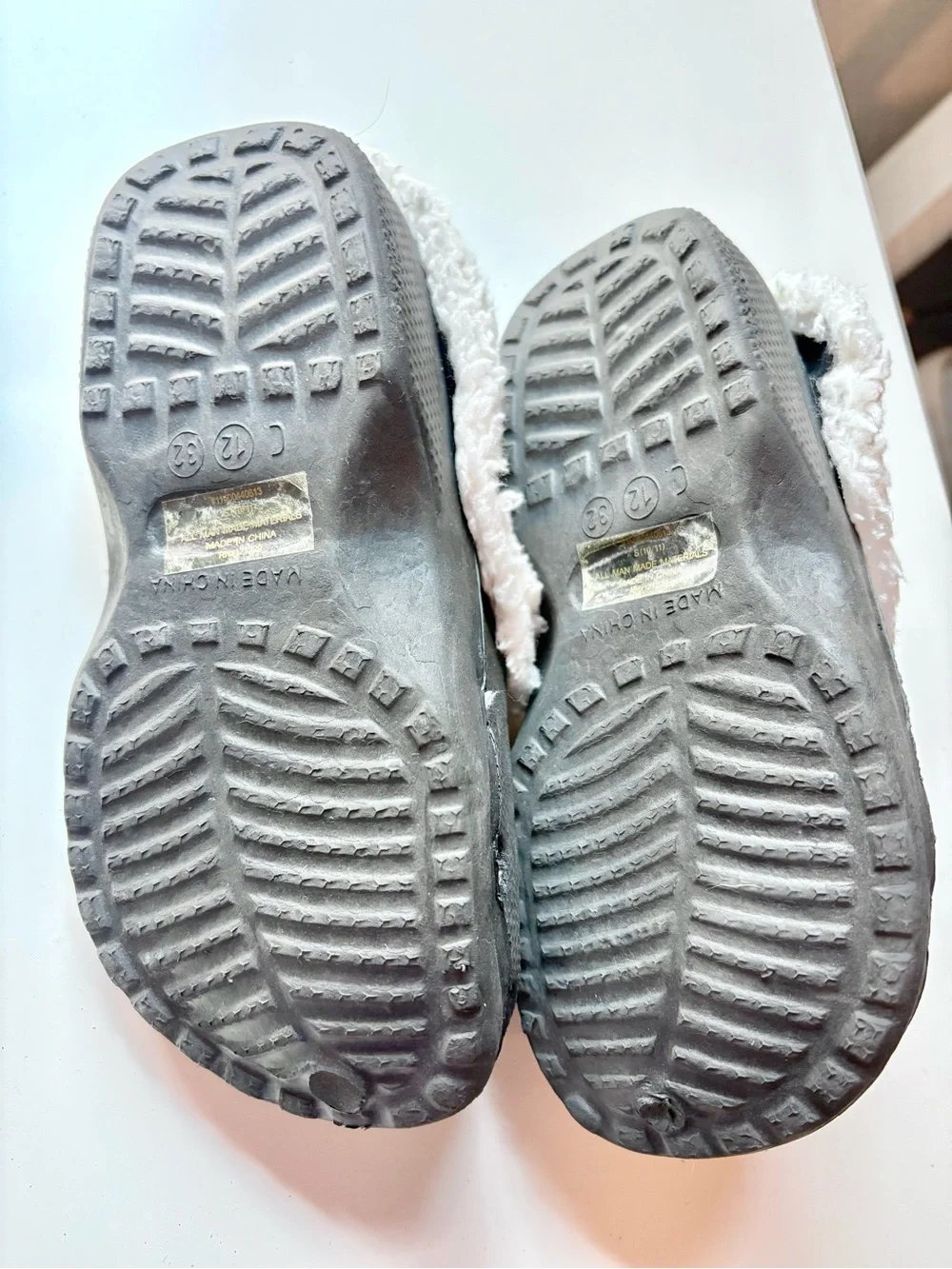 Kids Cozy Lined Clog Slip-Ons in Black and White